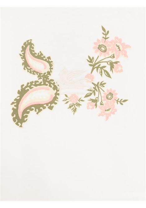 White T-Shirt With Print and Embroidery ETRO KIDS | GW8A31-Z2081177
